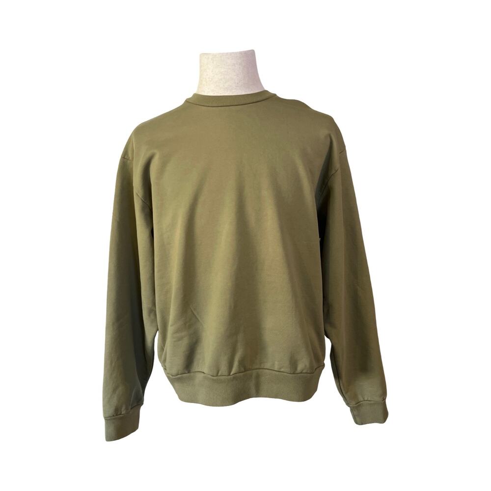 John Elliott Olive Green Crewneck Sweatshirt Fleece Lined Pullover Unisex